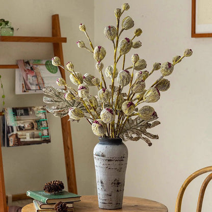 Rustic Dried Pot Stem 41in Tall artificial non-flowering plant in blue-gray vase RusticReach on Tampa Home & Garden Store