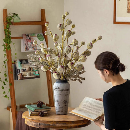 Rustic Dried Pot Stem 41in artificial non-flowering plant in a gray vase by RusticReach on Tampa Home & Garden Store