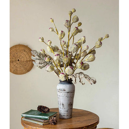 Rustic Dried Pot Stem 41in tall artificial non-flowering plant in a gray vase RusticReach on Tampa Home & Garden Store