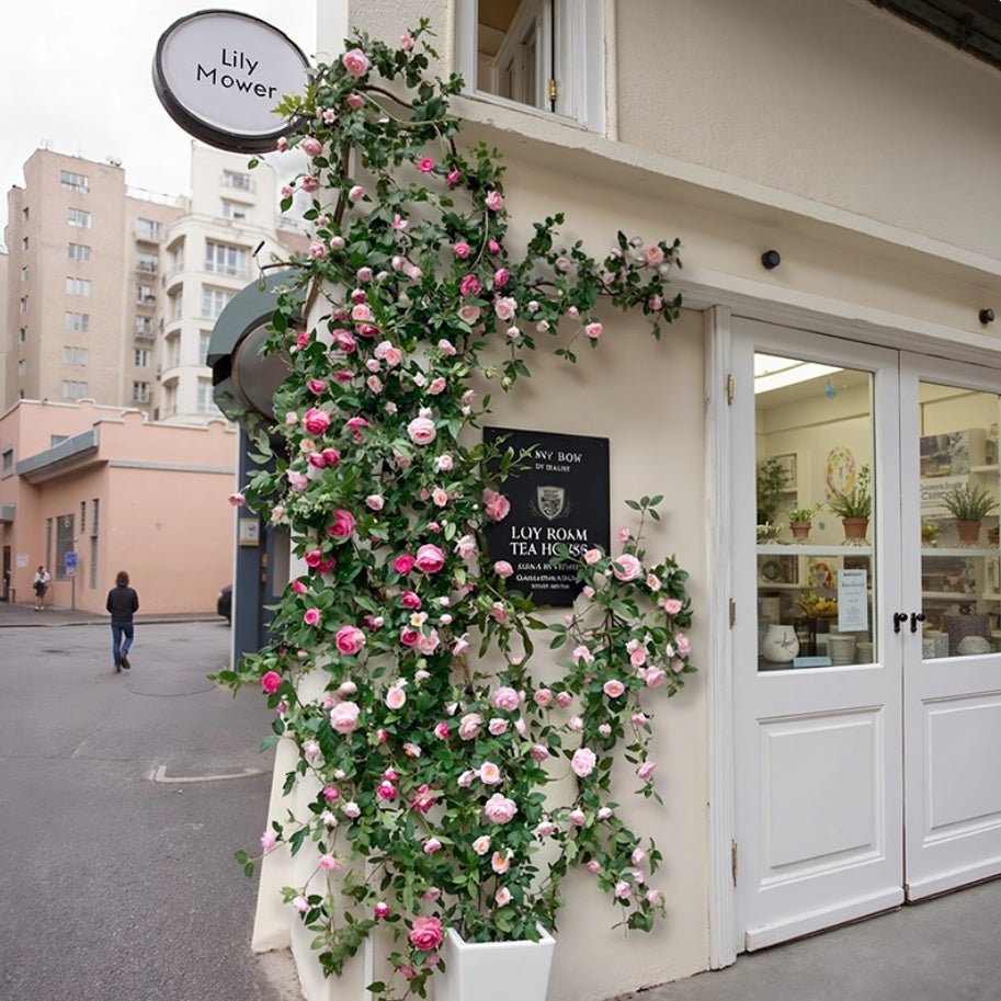 Pink Rose flower wall climbing vines by RusticReach flowering plants for outdoor events on Tampa Home & Garden Store