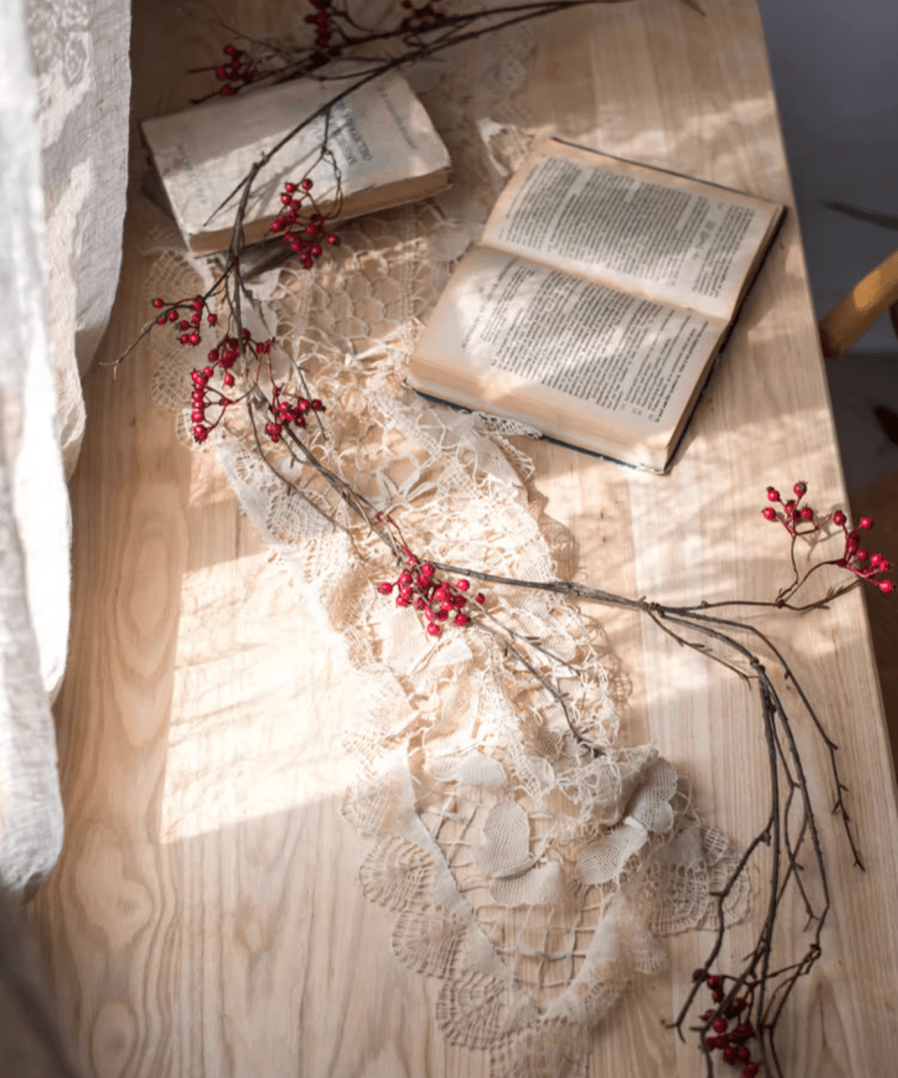 Rustic artificial red berry vine, 63in long, brown twig stems with red berries RusticReach on Tampa Home & Garden Store