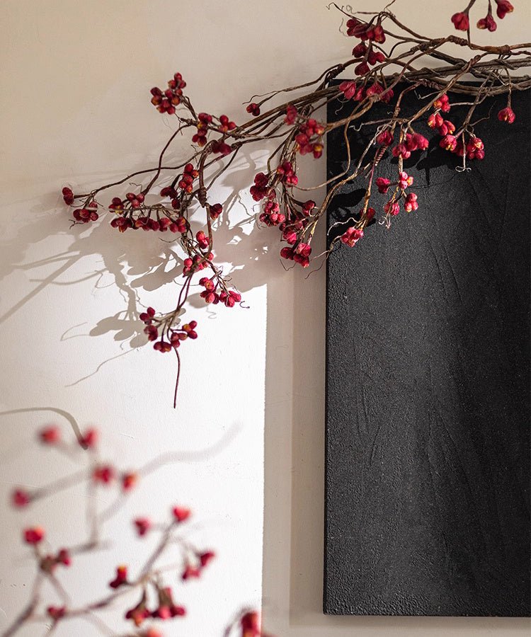 Artificial Red Budded Twig 41.7" Tall RusticReach faux red buds on brown twigs for indoor decor on Tampa Home & Garden Store