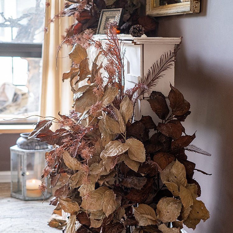 Tall artificial fern leaf stem 48in faux with beige-brown leaves RusticReach indoor display on Tampa Home & Garden Store