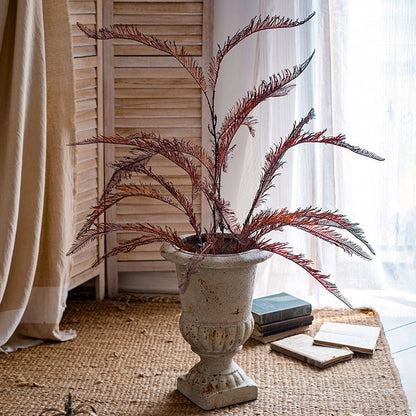Tall artificial fern stem 48-inch RusticReach, red-brown fronds in urn planter on Tampa Home & Garden Store