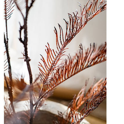 Tall artificial fern leaf stem 48-in, orange-brown faux foliage by RusticReach on Tampa Home & Garden Store