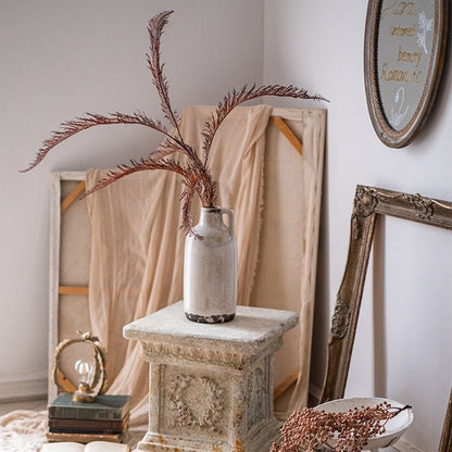 Tall artificial fern stem 48in by RusticReach on a pedestal with reddish-brown fronds on Tampa Home & Garden Store