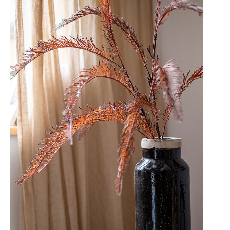 Tall artificial fern leaf stem 48in faux with copper-orange fronds in a dark vase RusticReach on Tampa Home & Garden Store