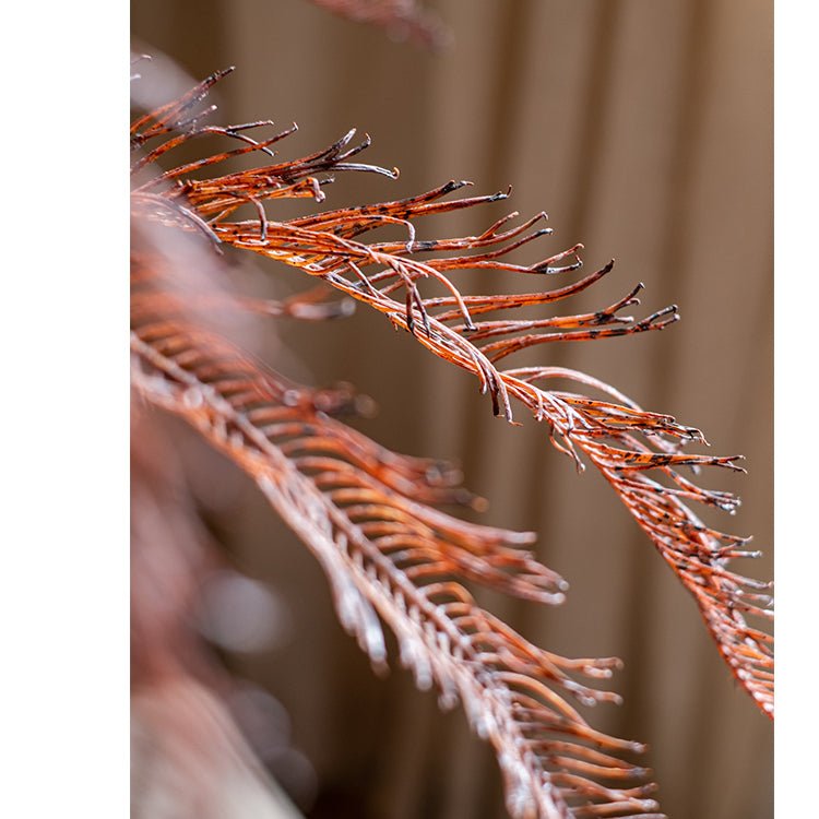 Tall artificial fern leaf stem 48in with copper-brown faux foliage RusticReach on Tampa Home & Garden Store