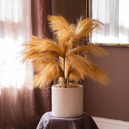 Faux reed grass stem in warm tan tones in a ceramic pot RusticReach 30 inches tall on Tampa Home & Garden Store
