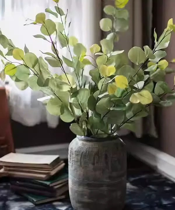 Round Leaf Eucalyptus Stem 44in artificial plant with green leaves RusticReach on Tampa Home & Garden Store
