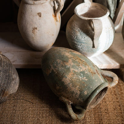 Restoration Ancient Jar planter set in varied weathered ceramics by RusticReach on Tampa Home & Garden Store