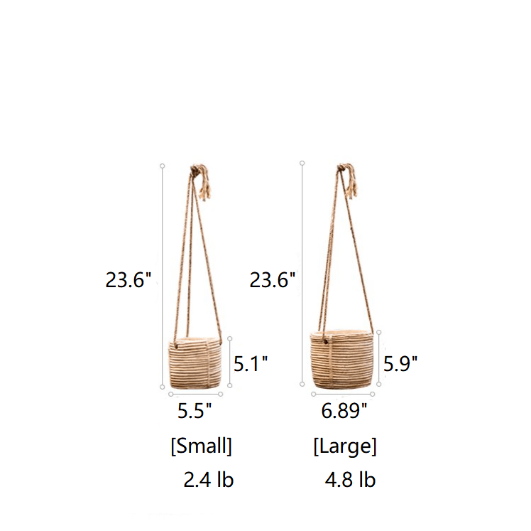 Two Faux Rattan Cement Hanging Planters with Jute Rope by RusticReach on Tampa Home & Garden Store
