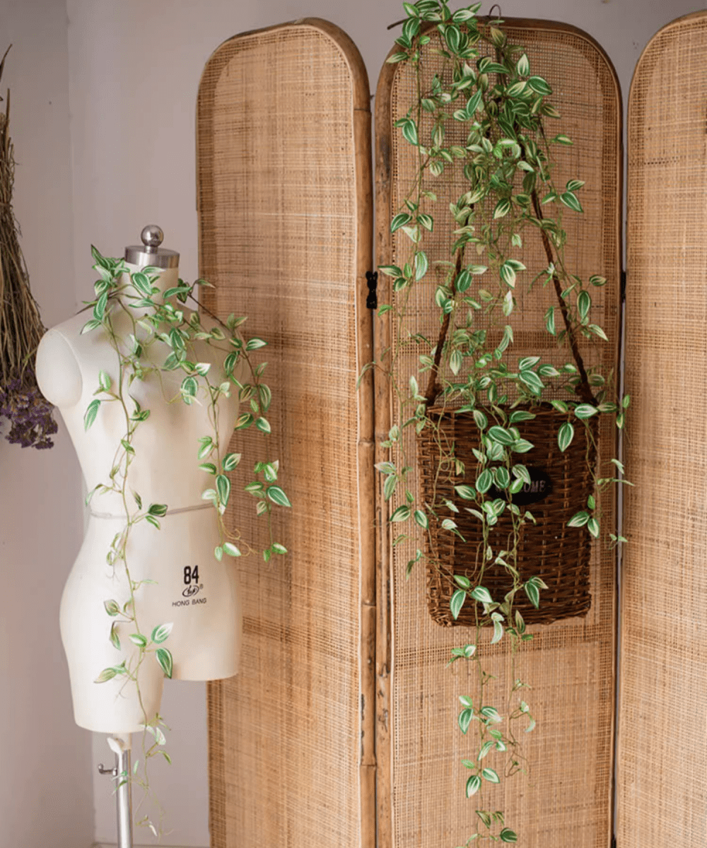 Artificial small leaf vine, 40 inch long, RusticReach variegated green and white leaves on Tampa Home & Garden Store