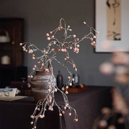 Rustic Silent Bud Twig 45.3in Tall plant by RusticReach in a brown vase with pink buds on Tampa Home & Garden Store