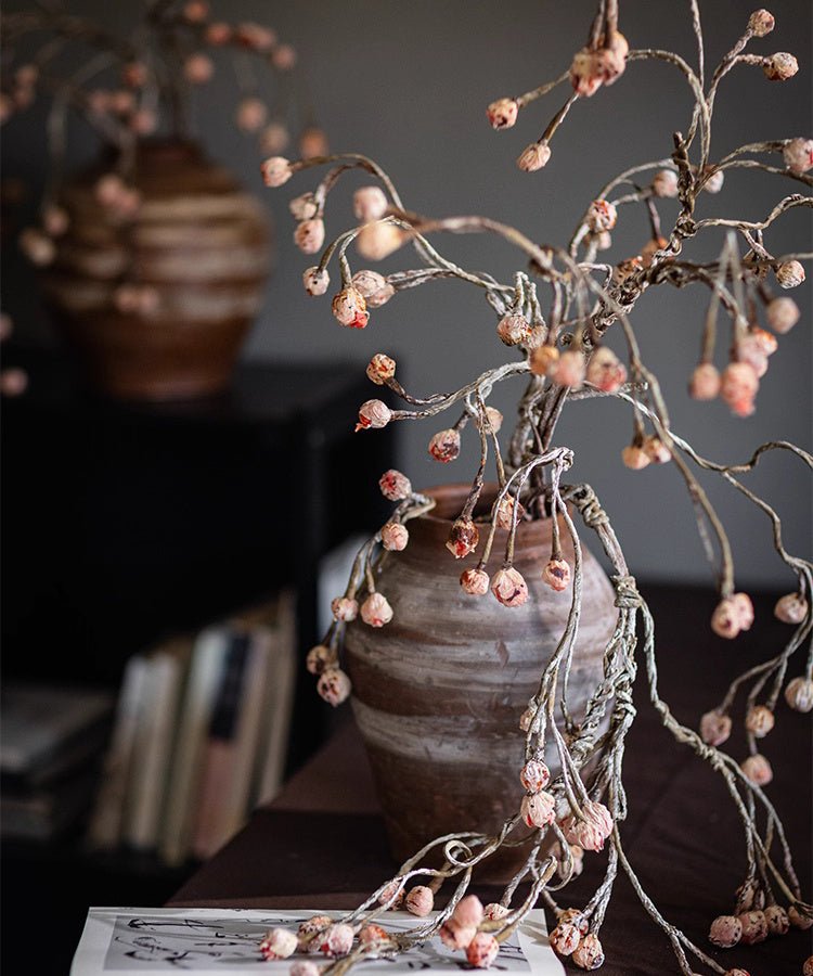 Rustic Silent Bud Twig 45.3in tall artificial plant in ceramic vase with buds RusticReach on Tampa Home & Garden Store
