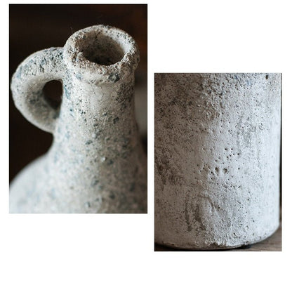 Small opening rough-textured dried flower vase by RusticReach with gray concrete finish on Tampa Home & Garden Store