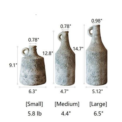 Small opening rough textured dried flower vase set of three by RusticReach in gray stoneware on Tampa Home & Garden Store