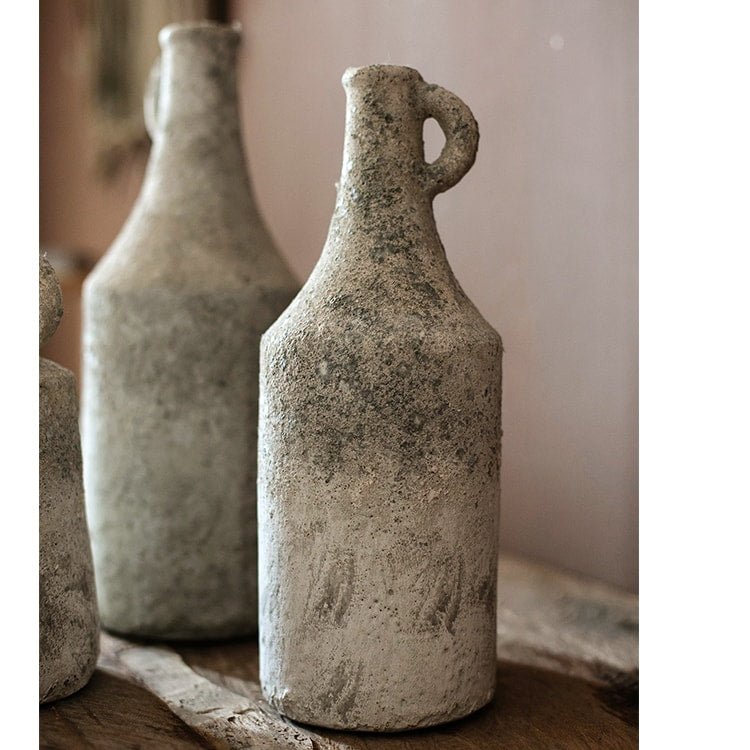 Small Opening Rough Textured Dried Flower Vase by RusticReach, gray ceramic on Tampa Home & Garden Store