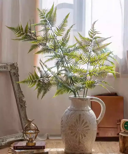Artificial Tall Fern Leaf Stem in a textured white ceramic pitcher on Tampa Home & Garden Store
