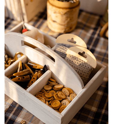 Wooden Desktop Organizer Succulent Planter with whitewash finish and buttons/twine compartments on Tampa Home & Garden Store