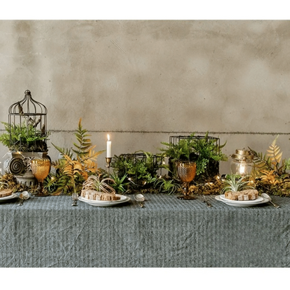 Woodland Cube Garden Accent cube planters with greenery and candles on rustic table on Tampa Home & Garden Store