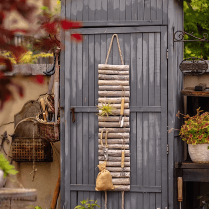 Rustic Wood Ladder Wall Décor Tool Organizer by RusticReach, natural wood slats on Tampa Home & Garden Store