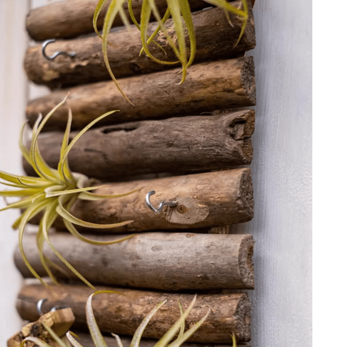 Rustic Wood Ladder Wall Décor Tool Organizer by RusticReach with metal hooks on Tampa Home & Garden Store