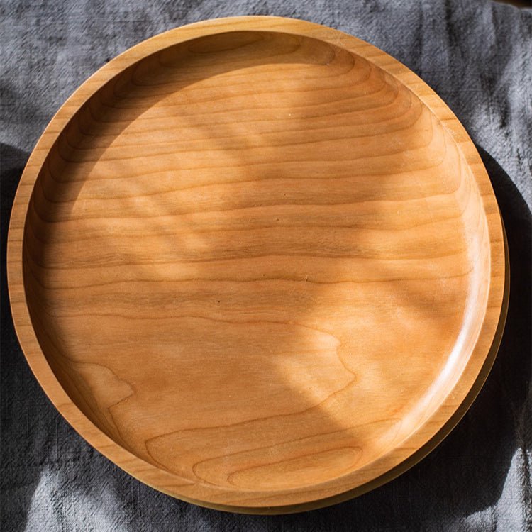 Natural wood plate serving tray, round wooden platter by RusticReach on Tampa Home & Garden Store