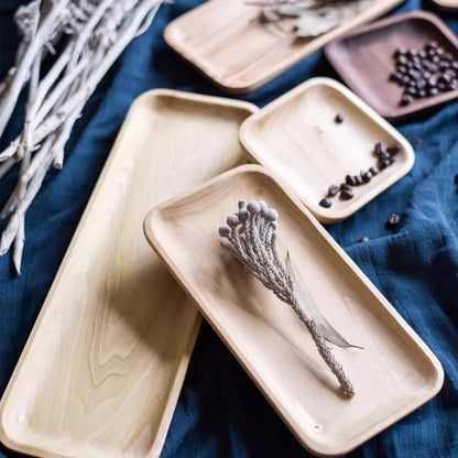 Solid Wood Snack Plate set of natural wood serving trays RusticReach on Tampa Home & Garden Store