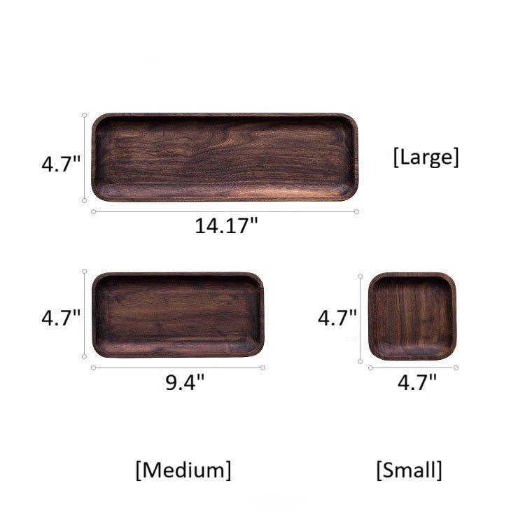 Solid Wood Snack Plate trio: Large 14.17x4.7, Medium 9.4x4.7, Small 4.7x4.7 RusticReach on Tampa Home & Garden Store