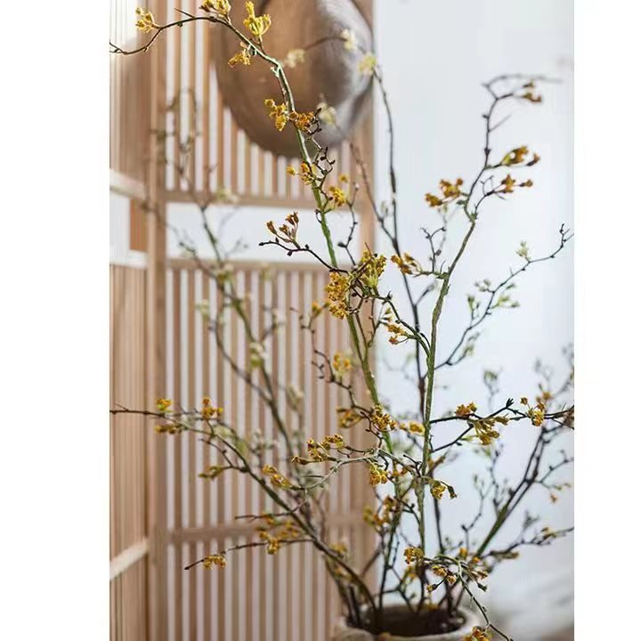 Long Weigela Flower Stem 63in Tall with yellow blossoms RusticReach on Tampa Home & Garden Store