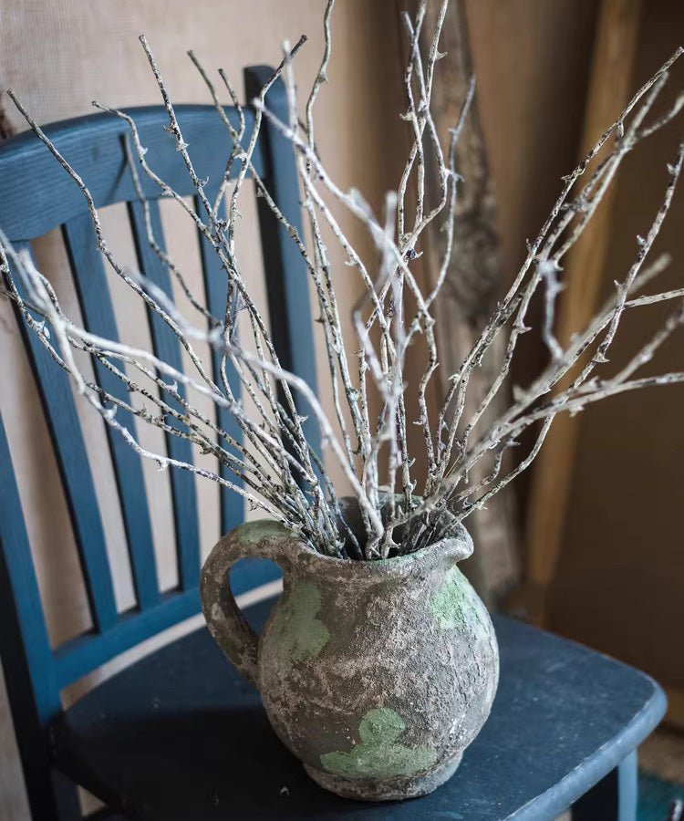 Whitewashed Twig Branch 22in Tall in weathered ceramic vase RusticReach artificial plant on Tampa Home & Garden Store