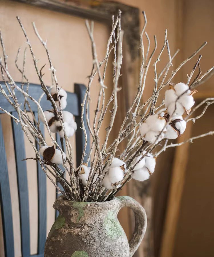 Whitewashed twig branch in ceramic pitcher; 22in tall, RusticReach nonflowering plant on Tampa Home & Garden Store