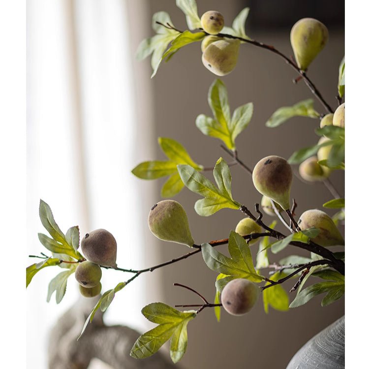 RusticReach Wild Garden Faux Fig Stem 35.4 inch tall branch with green leaves and figs on Tampa Home & Garden Store