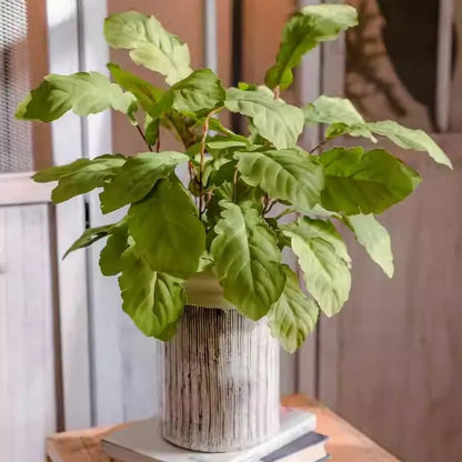 Wild Garden greenery bunch 22in tall artificial plant ribbed ceramic pot with green leaves on Tampa Home & Garden Store