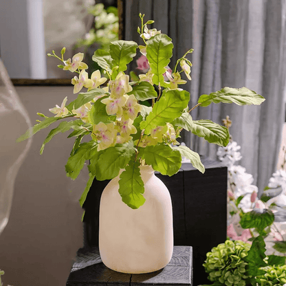 Wild Garden greenery 22in tall with pale pink blooms in a white ceramic vase RusticReach on Tampa Home & Garden Store