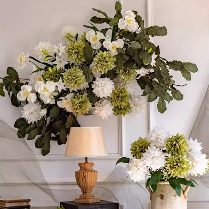 Wild Garden greenery stem 36in tall RusticReach artificial plant with white blooms and leaves on Tampa Home & Garden Store