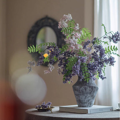 Enchanted Garden Wisteria Stem 51in tall plant by RusticReach vase with lilac blossoms on Tampa Home & Garden Store