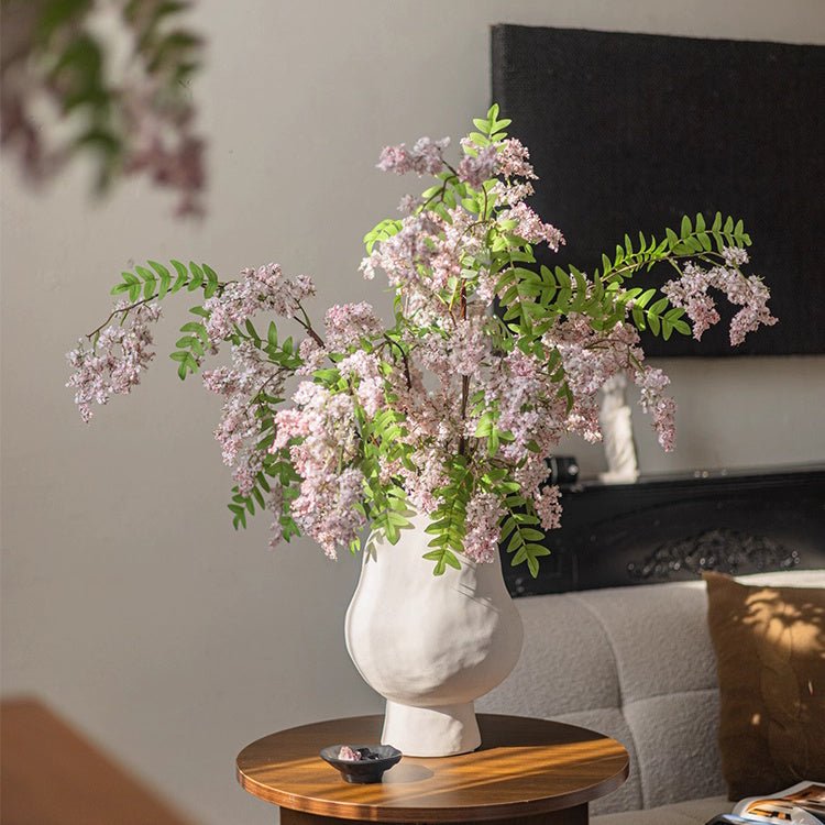 Enchanted Garden Wisteria Stem 51in RusticReach flowering plant with pink blossoms in vase on Tampa Home & Garden Store