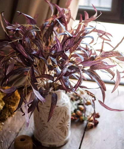 Whispers of Autumn Eucalyptus Stem 33-inch tall burgundy leaves plant RusticReach vase on Tampa Home & Garden Store