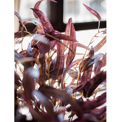 Whispers of Autumn Eucalyptus Stem 33in tall, burgundy artificial leaves RusticReach on Tampa Home & Garden Store