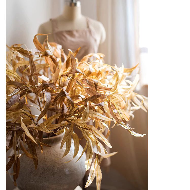 Whispers of Autumn Eucalyptus 33in tall, RusticReach artificial plant with golden leaves on Tampa Home & Garden Store