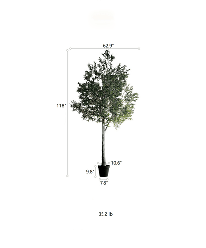 Extra Large Olive Tree, 118in tall artificial tree in black planter, RusticReach brand on Tampa Home & Garden Store