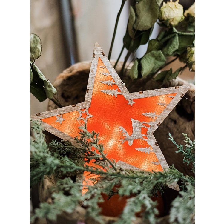 Christmas Decorative Light Box in Red by RusticReach with orange glow on Tampa Home & Garden Store