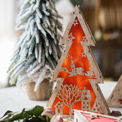 Christmas Decorative Light Box in Red by RusticReach; wooden Christmas tree silhouette on Tampa Home & Garden Store