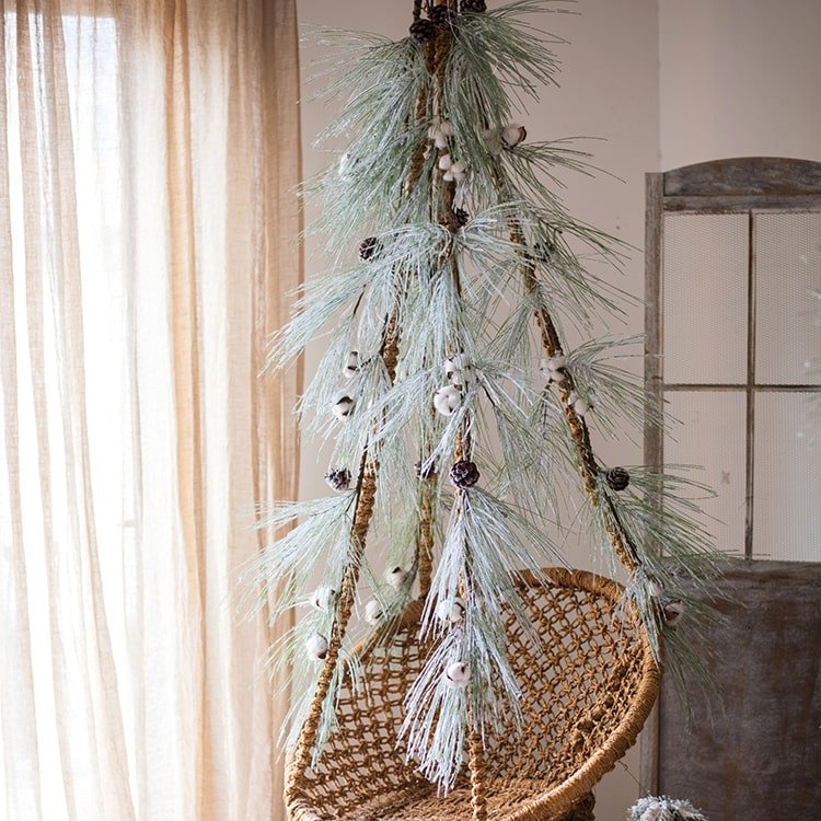 Christmas faux snow pine needle wreath with pinecones, frosted green RusticReach on Tampa Home & Garden Store