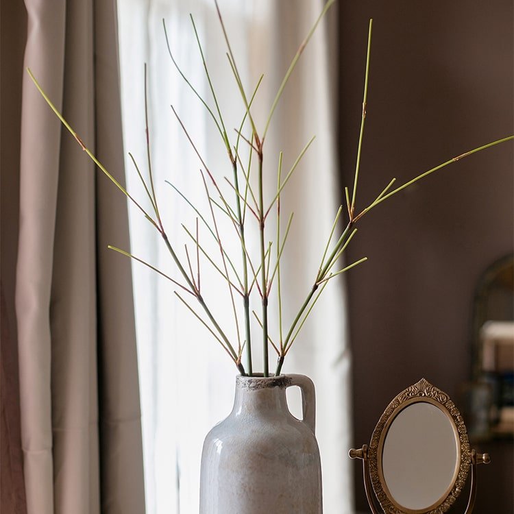 Artificial Zen Style Bamboo Stems, 30 inches tall, in a ceramic pitcher vase by RusticReach on Tampa Home & Garden Store