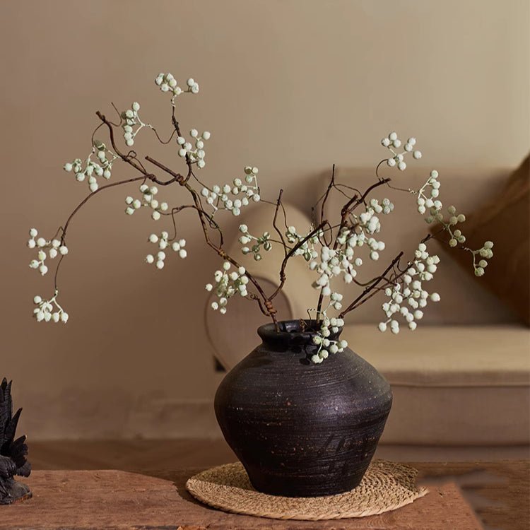 Zen Style Light Green Berry Stem by RusticReach in a vase with berry clusters 37.8 in tall on Tampa Home & Garden Store