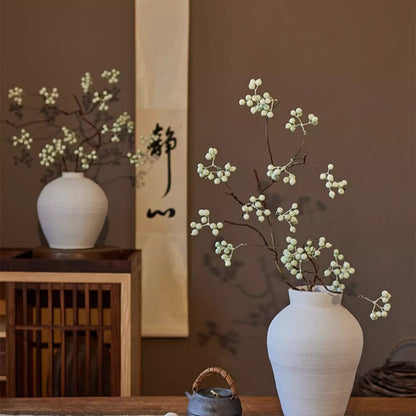 RusticReach Zen Style light green berry stem 37.8 inches tall artificial flora in a white vase on Tampa Home & Garden Store