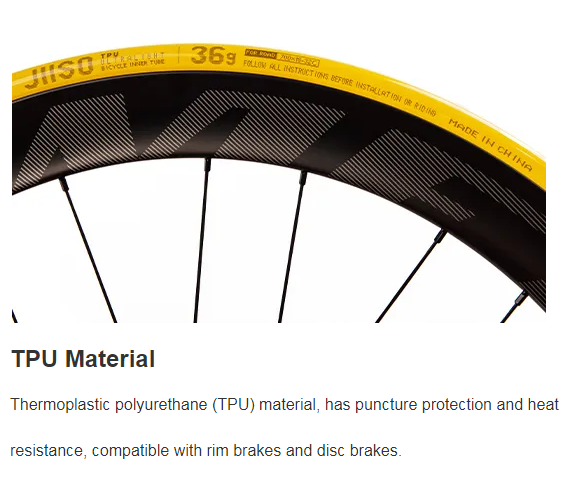 JIISO Ultralight 36g Road Bike 700x18/32C TPU Inner Tube 45/65/80mm French Valve - Tampa Home & Garden Store